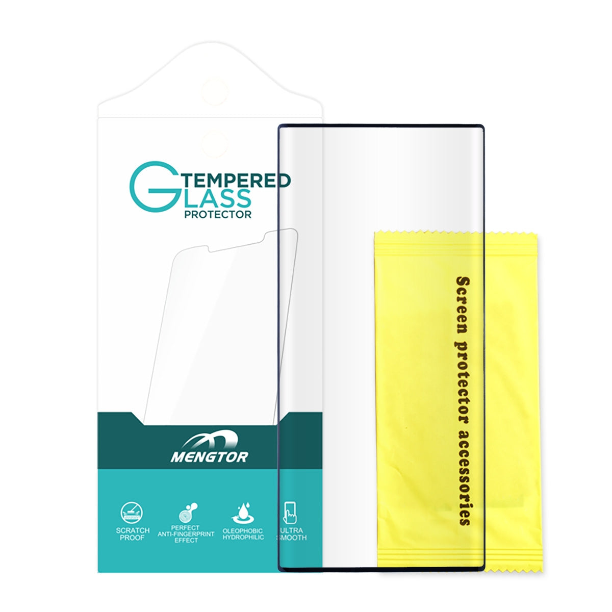Full Cover Tempered Glass Screen Protector for Samsung Galaxy S22 Ultra 5G S908 - Black (Retail Packaging)