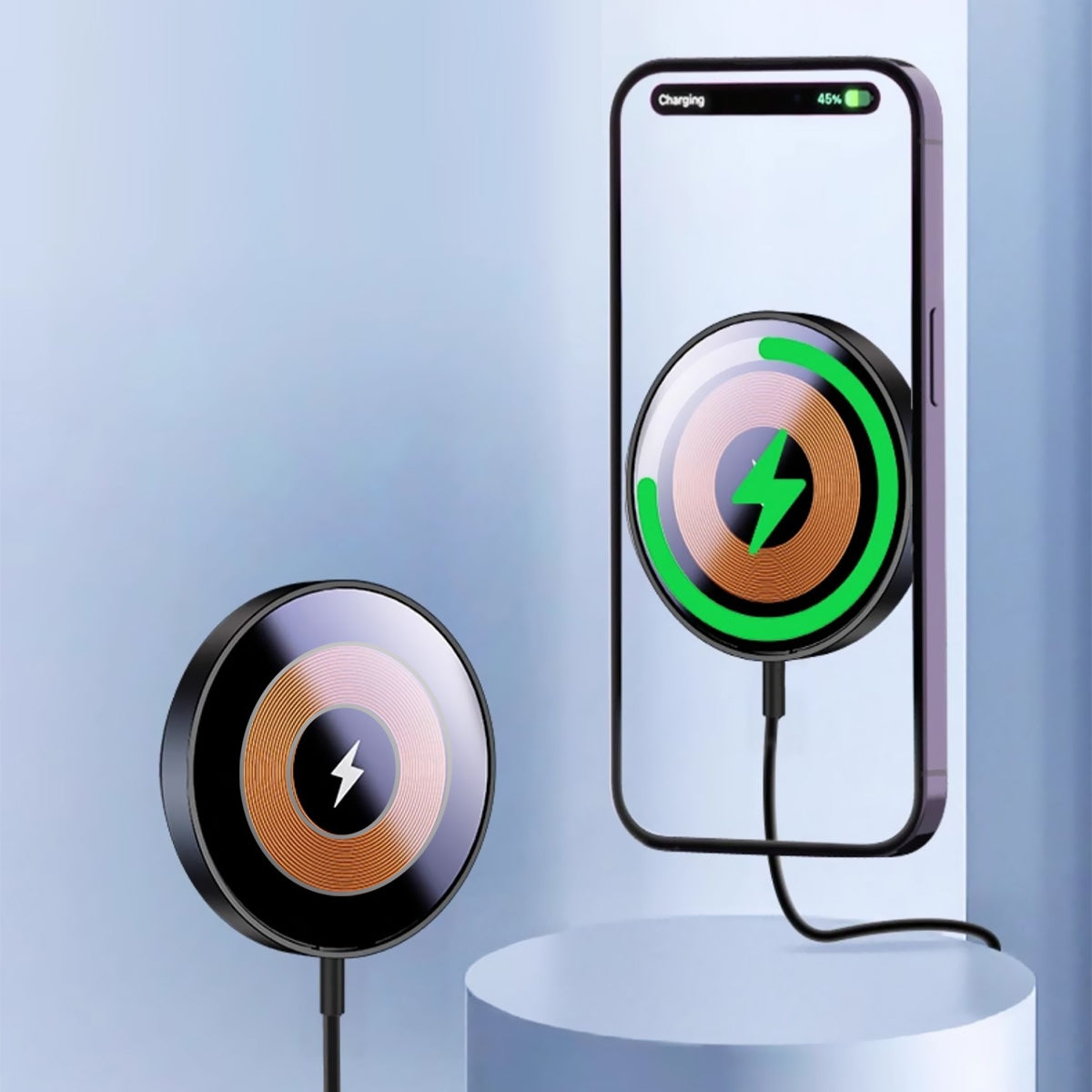 Wireless charger, fast wireless charging pad compatible with iPhone 16e/16/16 Plus/16 Pro Max/15/14/13/SE 2022/12/11/X/8, Samsung Galaxy S22/S21/S20, for AirPo...