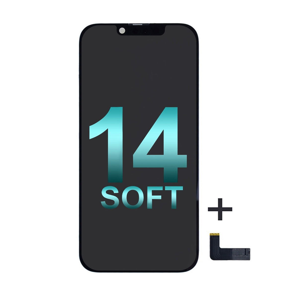 Premium Soft OLED Screen Digitizer Assembly Replacement with Portable IC for iPhone 14 (Aftermarket Plus) - Black