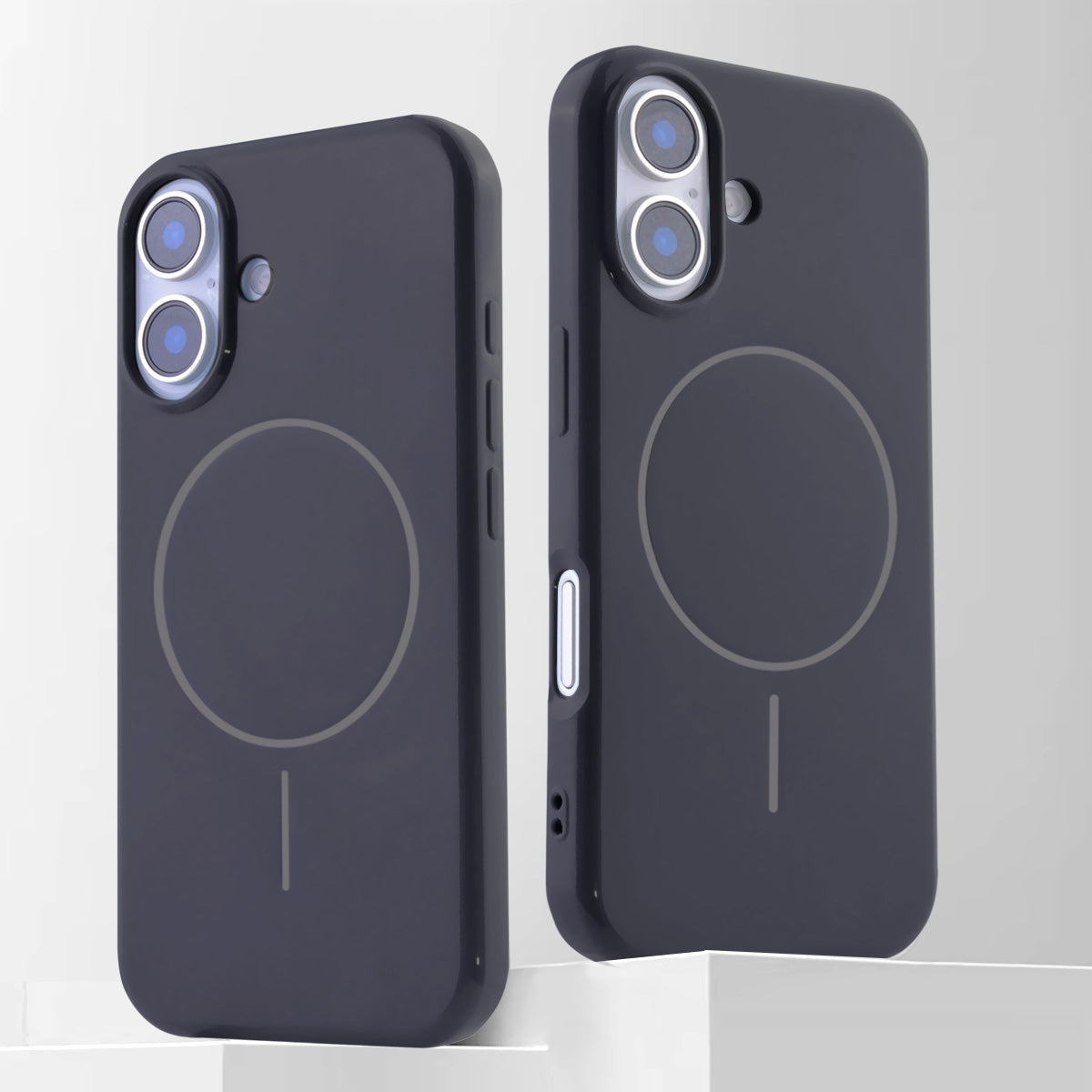iPhone 16 Plus TPU Magnetic Imitation Original Bright Case - Black