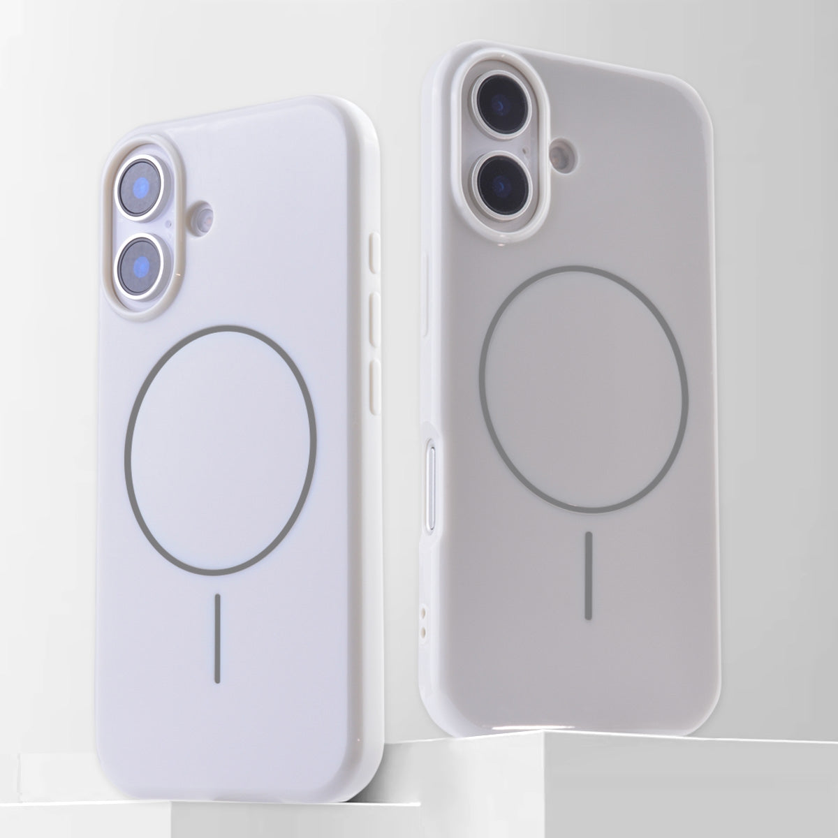 iPhone 16 Plus TPU Magnetic Imitation Original Bright Case - White