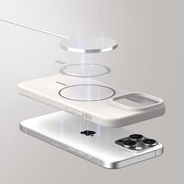 iPhone 16 Plus TPU Magnetic Imitation Original Bright Case  - White