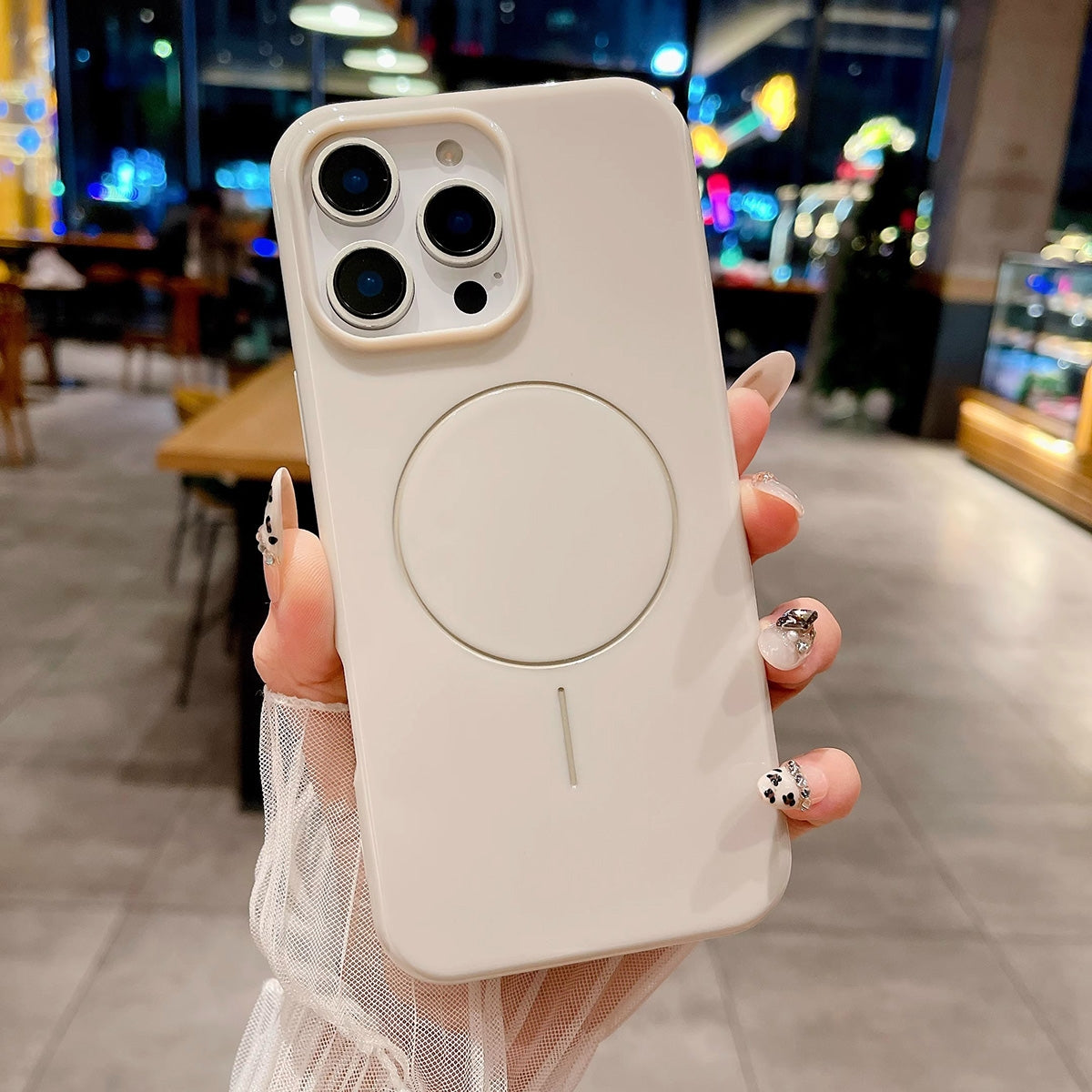 iPhone 16 Plus TPU Magnetic Imitation Original Bright Case - White