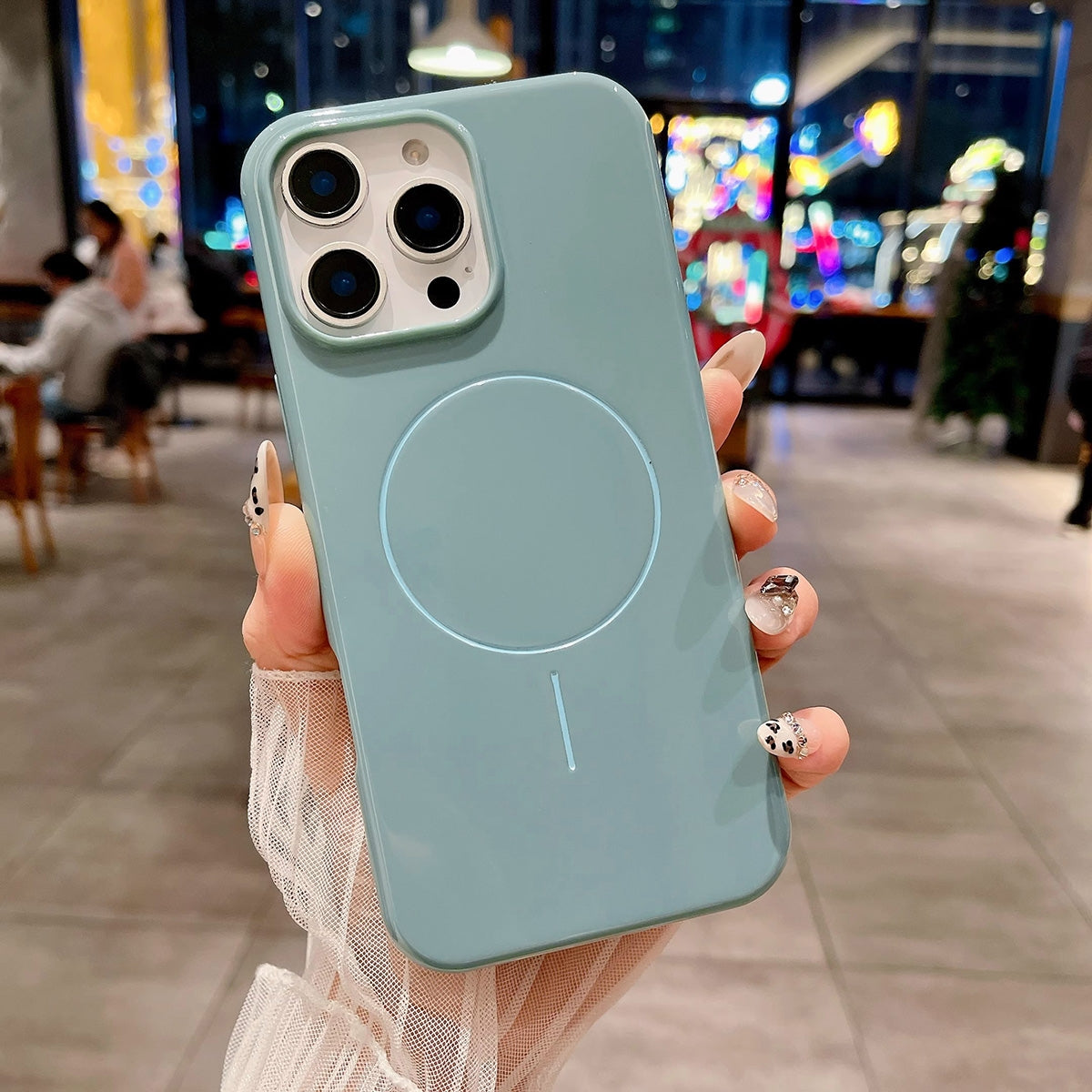 iPhone 16 Plus TPU Magnetic Imitation Original Bright Case - Blue