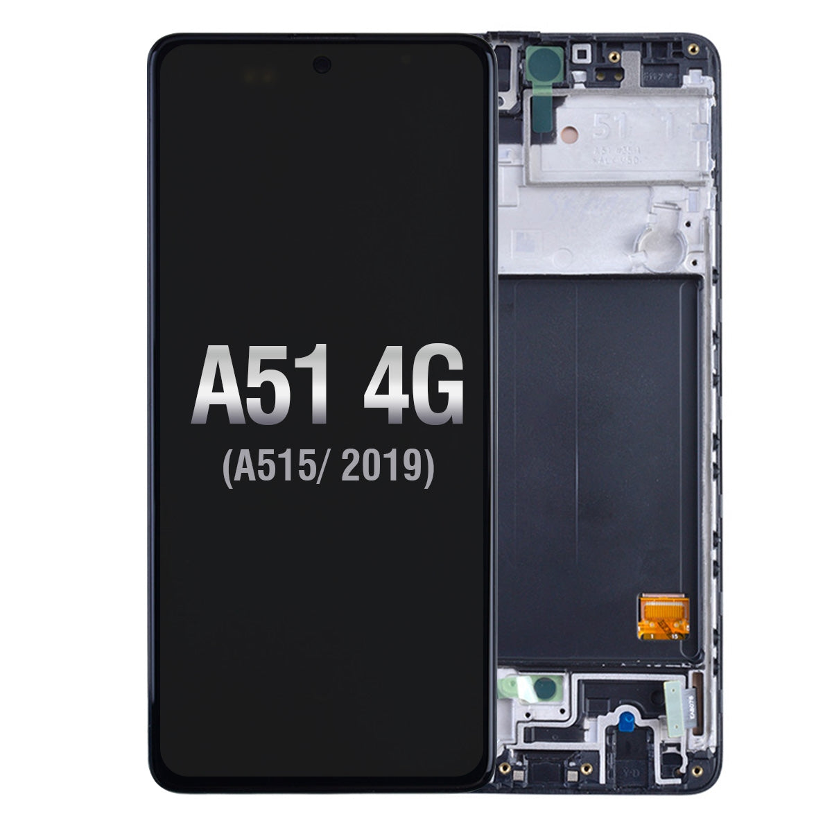 OLED Screen Digitizer Assembly With Frame for Samsung Galaxy A51 2019 A515 (Premium) - Prism Crush Black