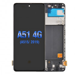 OLED Screen Digitizer Assembly With Frame for Samsung Galaxy A51 2019 A515 (Premium) - Prism Crush Black