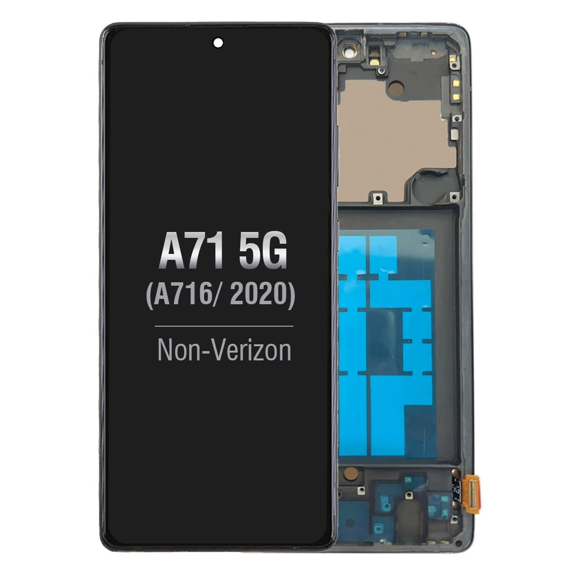 OLED Screen Digitizer Assembly With Frame for Samsung Galaxy A71 5G A716 (Premium) - Prism Cube Black