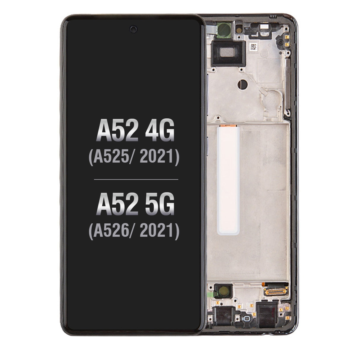 OLED Screen Digitizer Assembly With Frame for Samsung Galaxy A52 4G A525/ A52 5G (2021) A526 (Premium) - Awesome Black