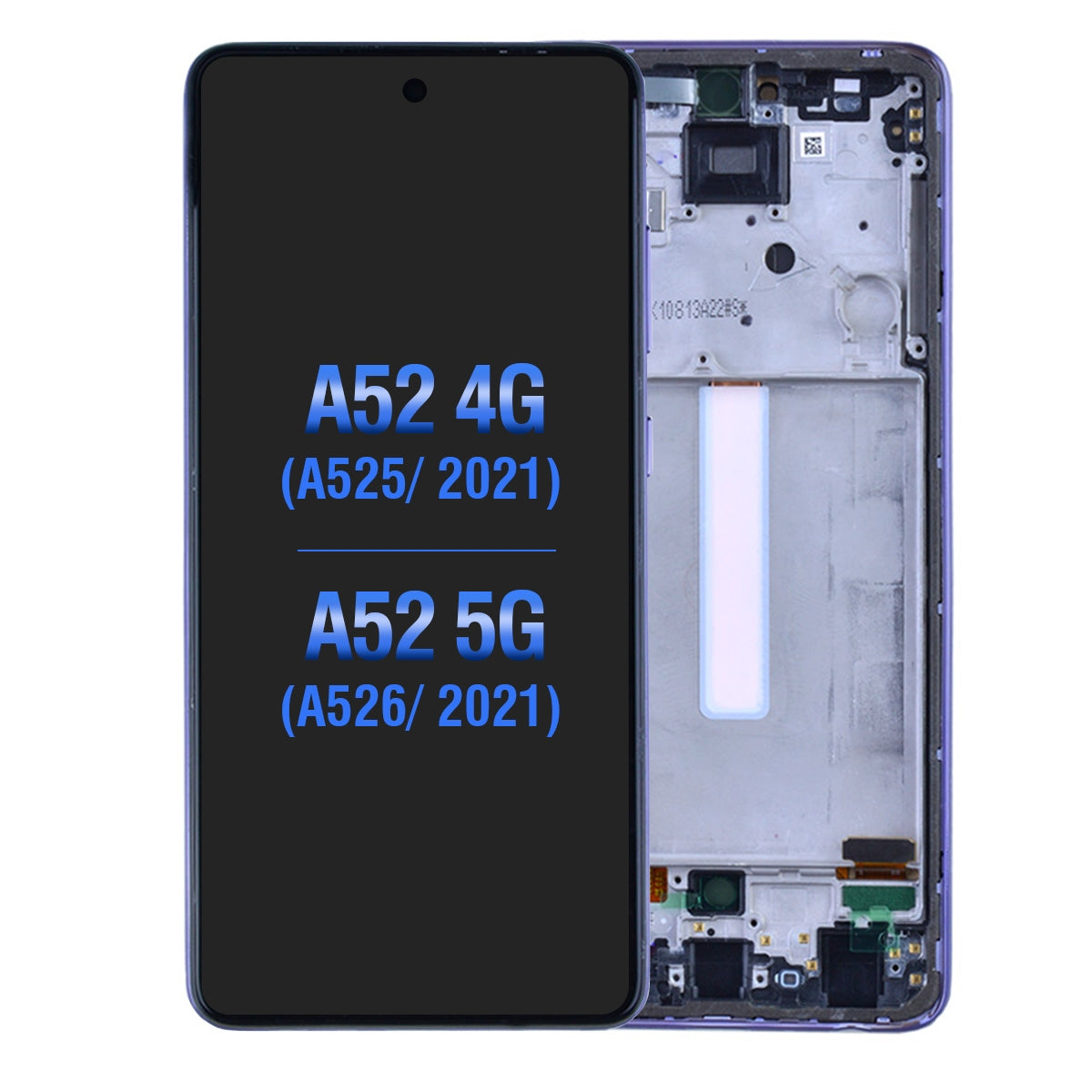 OLED Screen Digitizer with Frame Replacement for Samsung Galaxy A52 4G A525/ A52 5G (2021) A526 (Aftermarket)(1:1 Size) - Awesome Violet