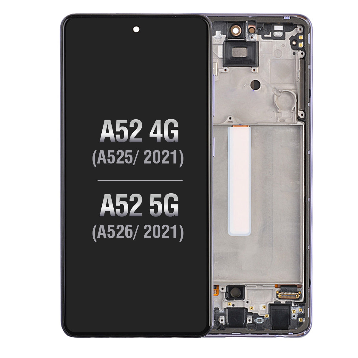 OLED Screen Digitizer Assembly With Frame for Samsung Galaxy A52 4G A525/ A52 5G (2021) A526 (Premium) - Awesome Violet