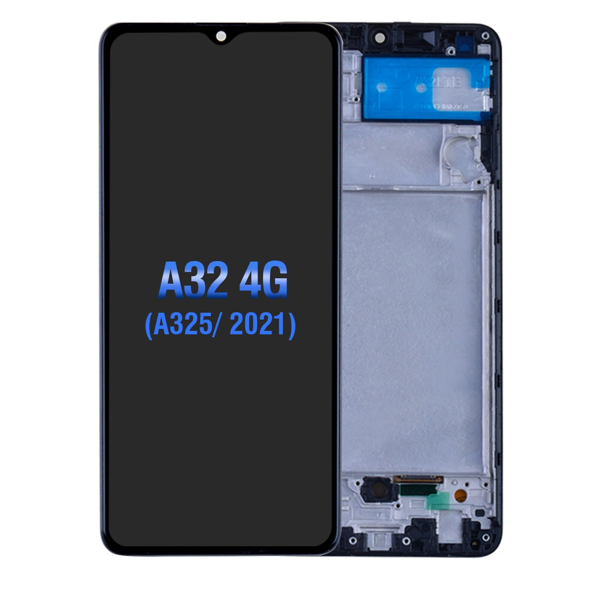OLED Screen Digitizer with Frame Replacement for Samsung Galaxy A32 4G (2021) A325 (Aftermarket)(1:1 Size) - Black