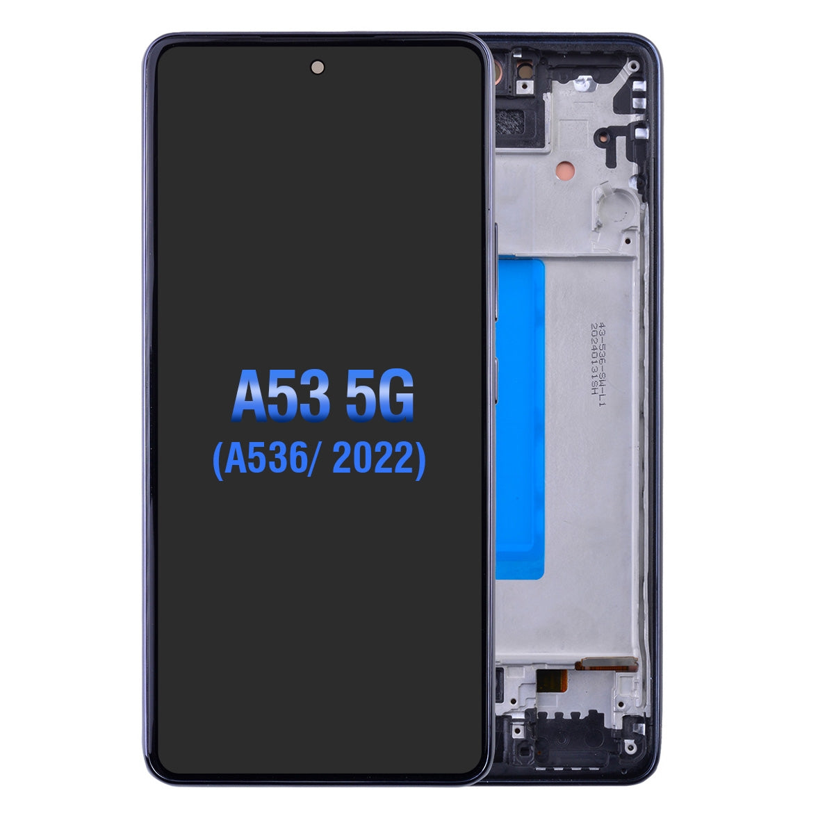 OLED Screen Digitizer with Frame Replacement for Samsung Galaxy A53 5G (2022) A536 (Aftermarket)(1:1 Size) - Black