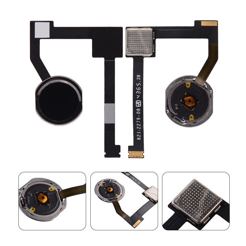 Home Button with Flex Cable Ribbon and Home Button Connector for iPad mini 4 - Black