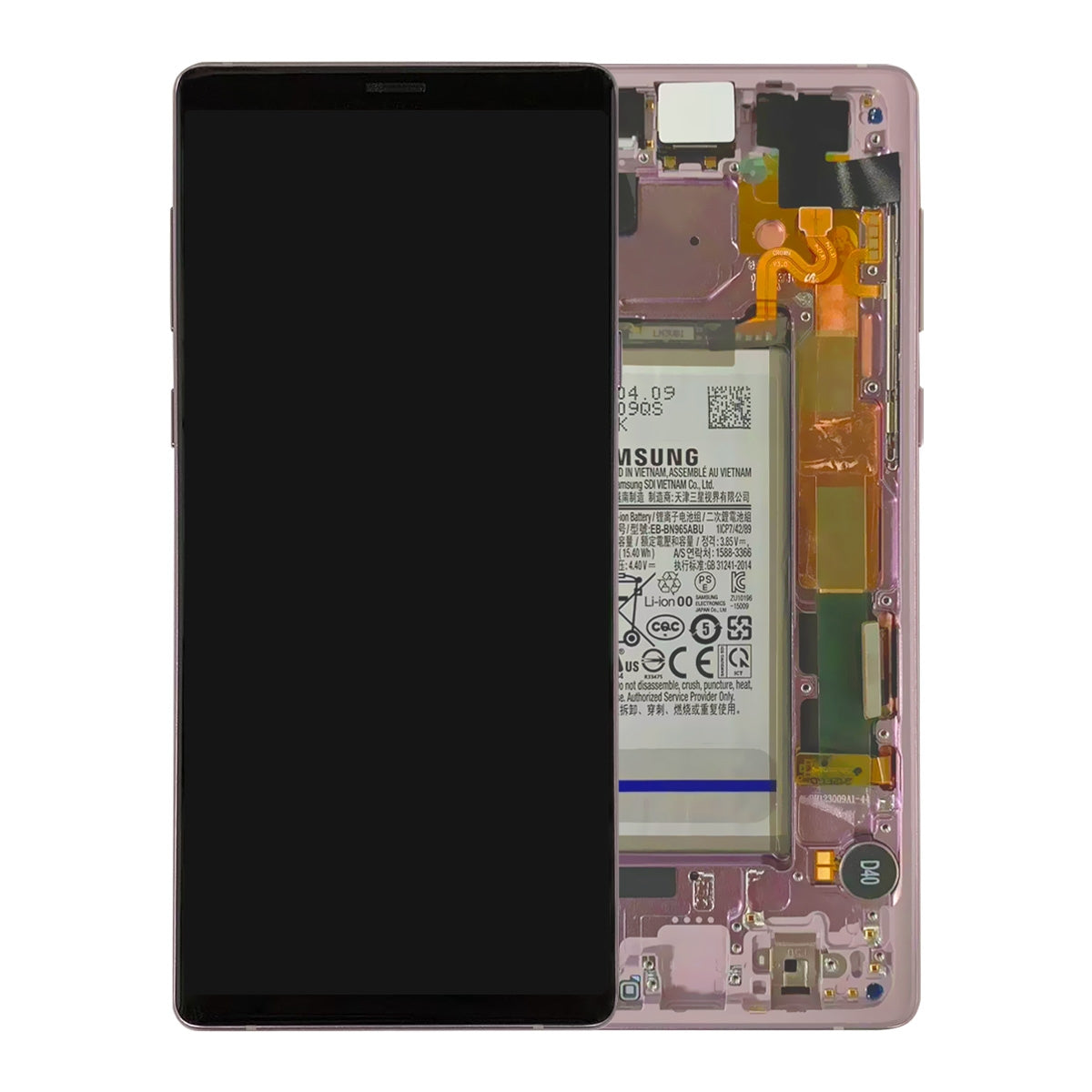 OLED Screen Digitizer with Frame Replacement for Samsung Galaxy Note 9 N960(Service Pack) - Lavender Purple