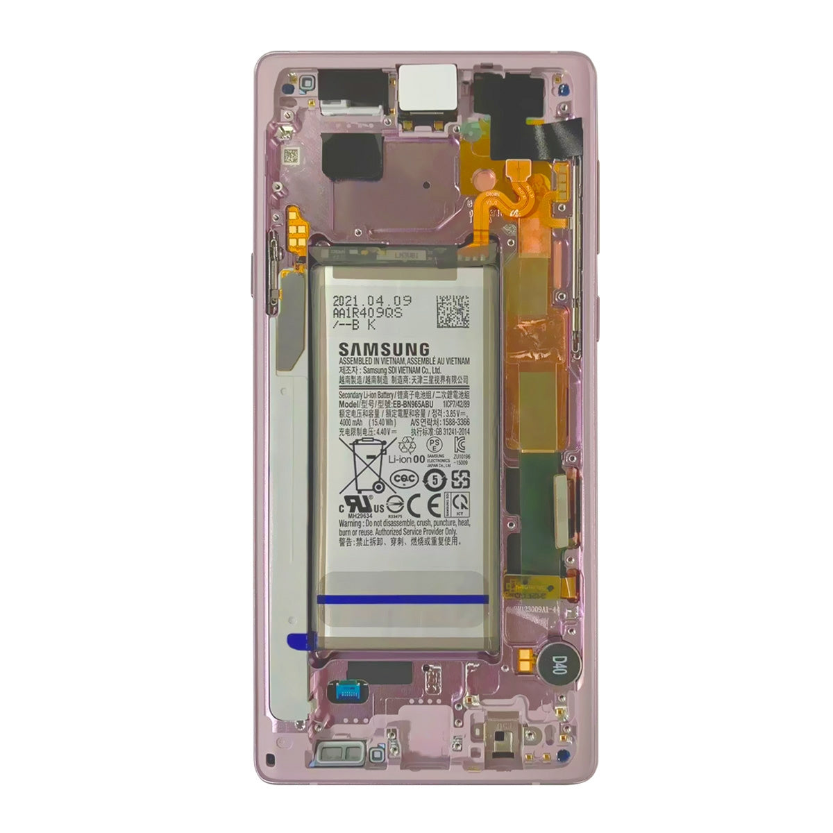OLED Screen Digitizer with Frame Replacement for Samsung Galaxy Note 9 N960(Service Pack) - Lavender Purple