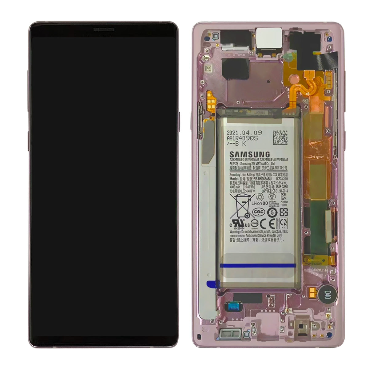 OLED Screen Digitizer with Frame Replacement for Samsung Galaxy Note 9 N960(Service Pack) - Lavender Purple