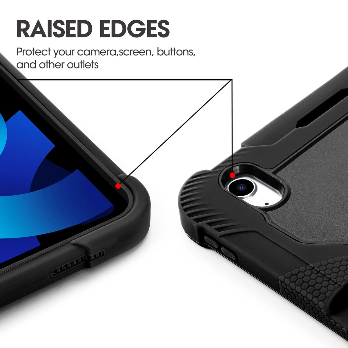 iPad 10.9 10th Gen Heavy Duty Shockproof Case – Black