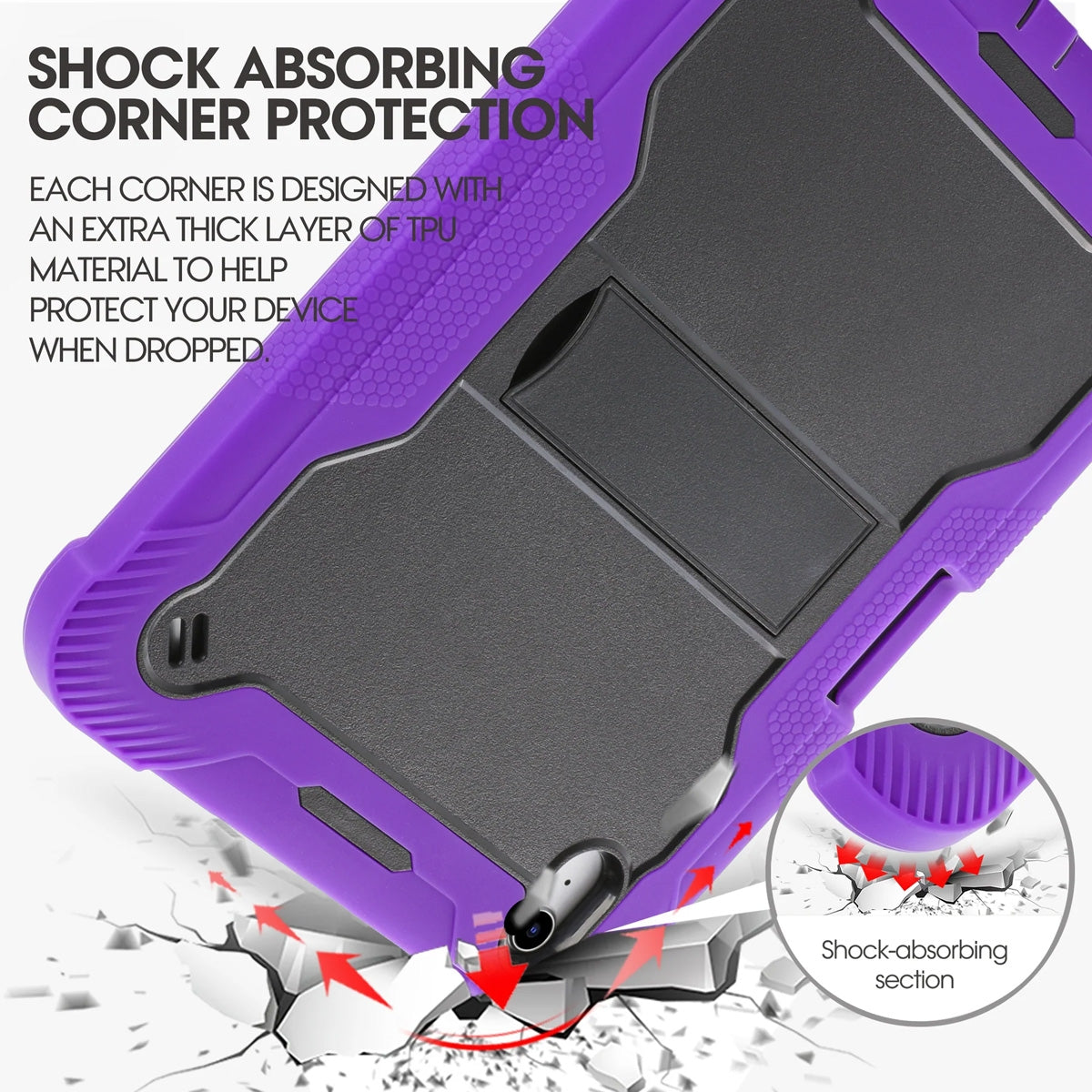 iPad 10.9 10th Gen Heavy Duty Shockproof Case - Black/Purple