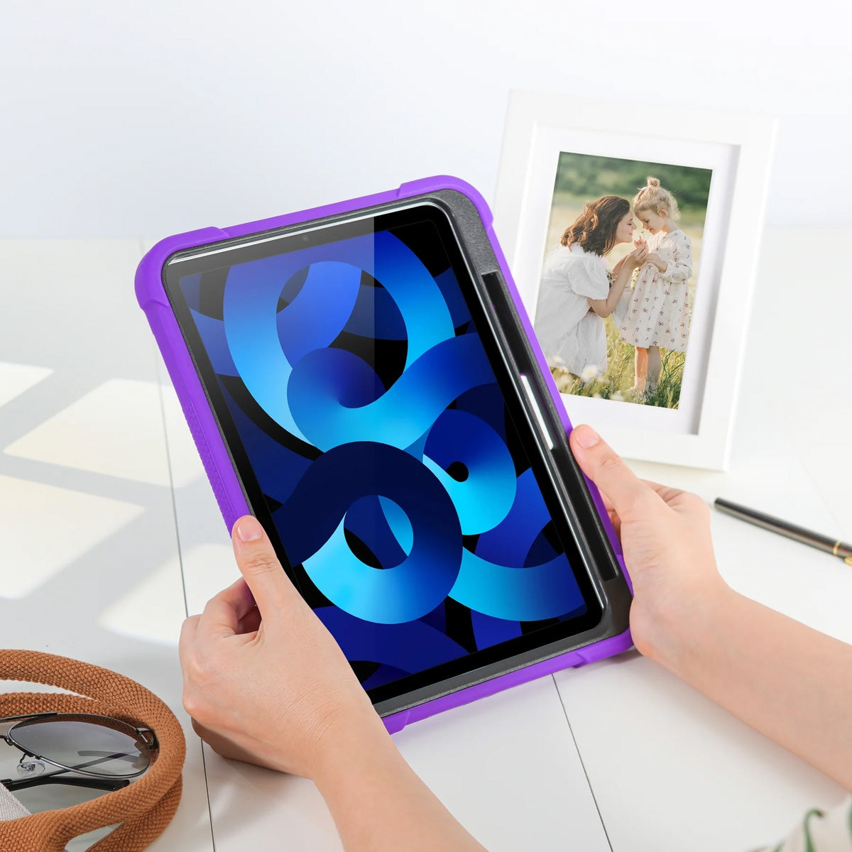 iPad 10.9 10th Gen Heavy Duty Shockproof Case - Black/Purple