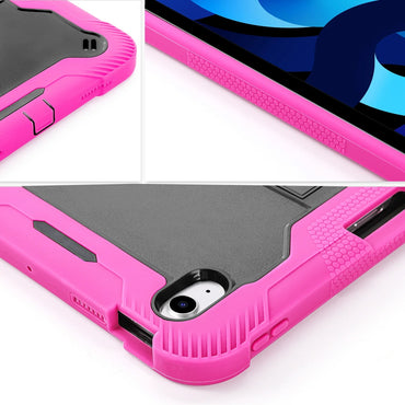 iPad 10.9 10th Gen Heavy Duty Shockproof Case  - Black/Hot Pink