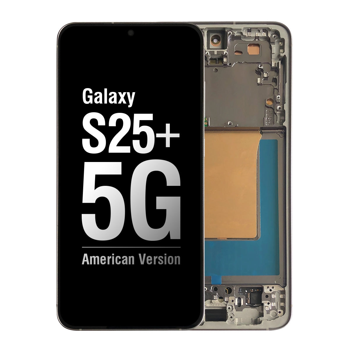 OLED Screen Digitizer Assembly with Frame for Samsung Galaxy S25 Plus 5G S936 (for America Version)(Premium) - Silver Shadow