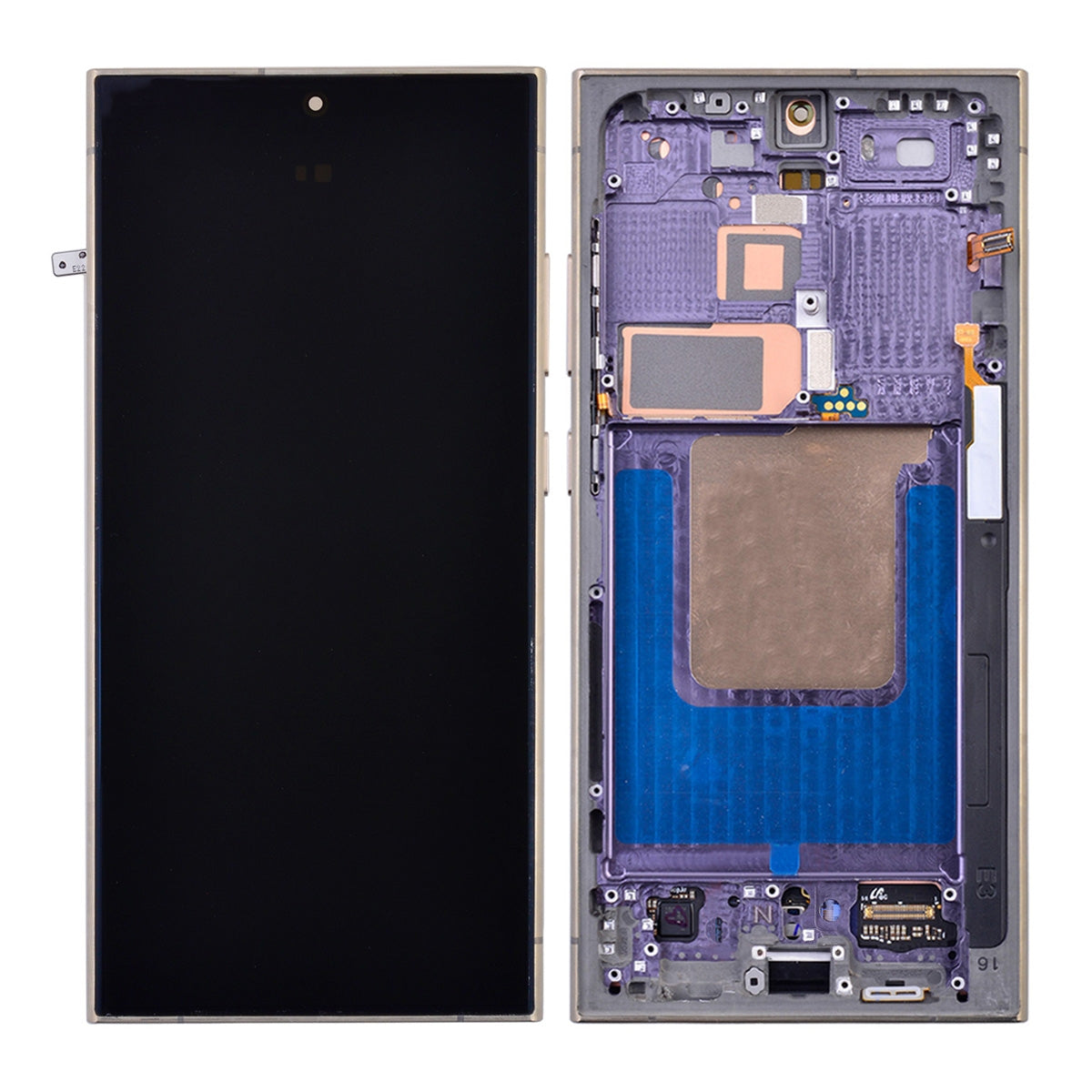 OLED Screen Digitizer Assembly with Frame for Samsung Galaxy S24 Ultra 5G S928 (for America Version)(Aftermarket) - Titanium Yellow