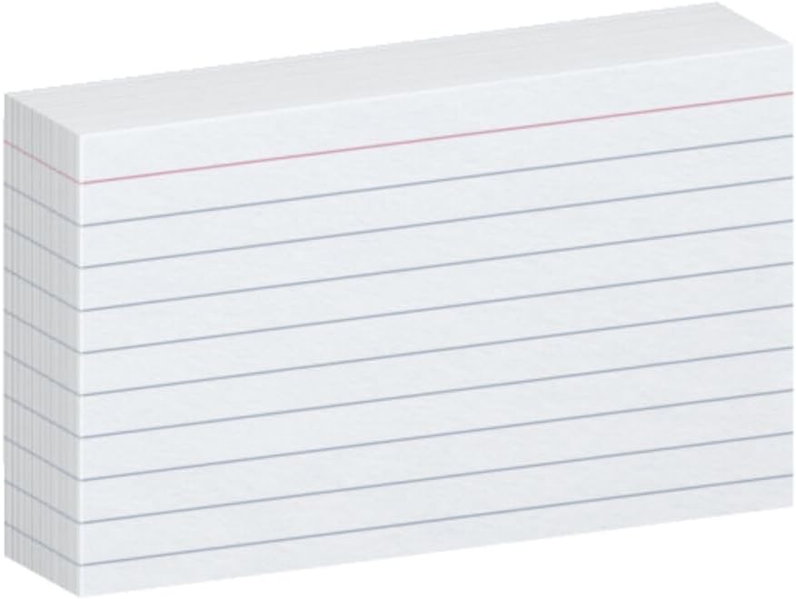 Oxford Ruled Index Cards, 3" x 5", White, 100-Pack (31)