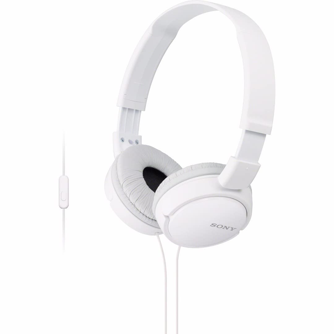 Sony ZX Series Wired On-Ear Headphones, White MDR-ZX110