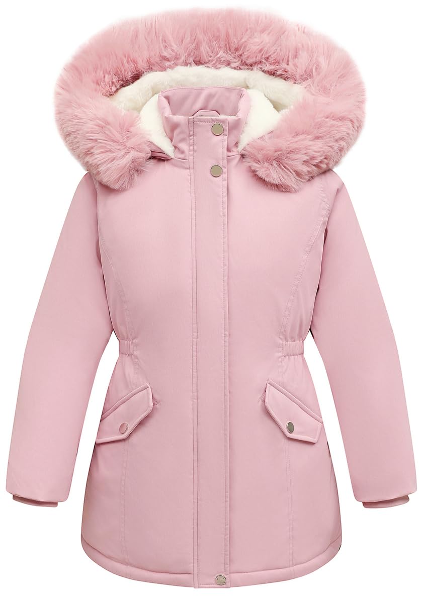Girl's Long Coat Waterproof Winter Kids Outerwear Warm Parka Puffer Jacket with Hood