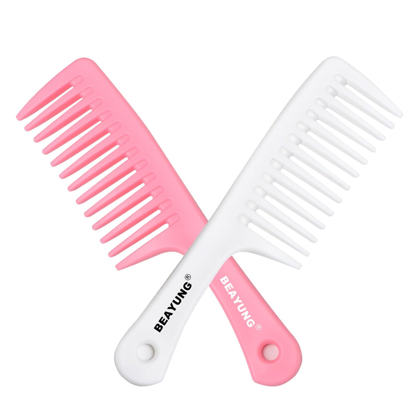 2PCS Large Wide Tooth Comb, Shower Combs, Hair comb for wet curly hair, Durable Hair Brush for Best Styling and Professional Hair Care(2Black)