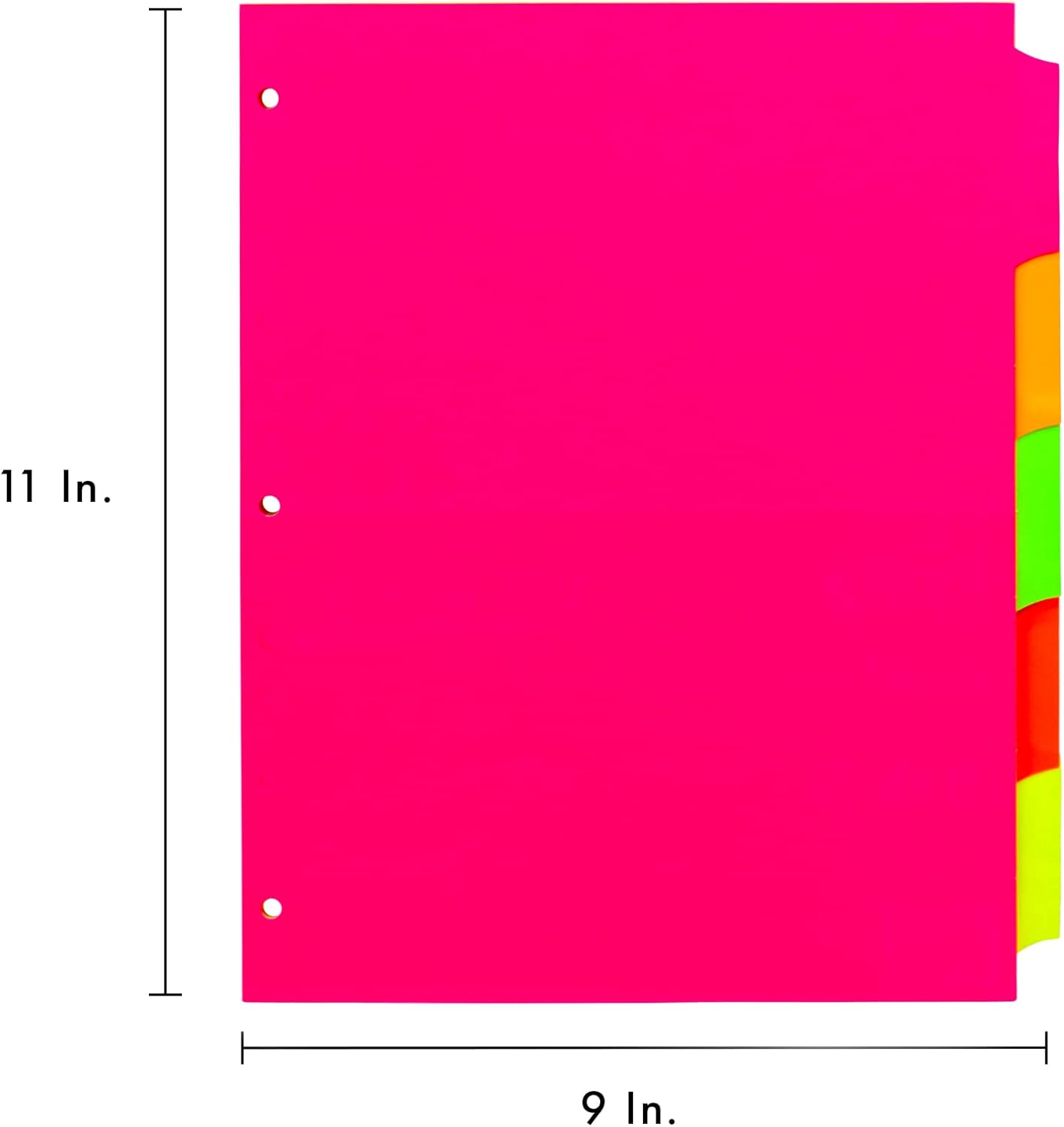 Pukka Pad, 5 Dividers, Binder Notebook File Page Separators, 5 Packs of 5 Tab Set, 8 ½ x 11 in. Neon Colors