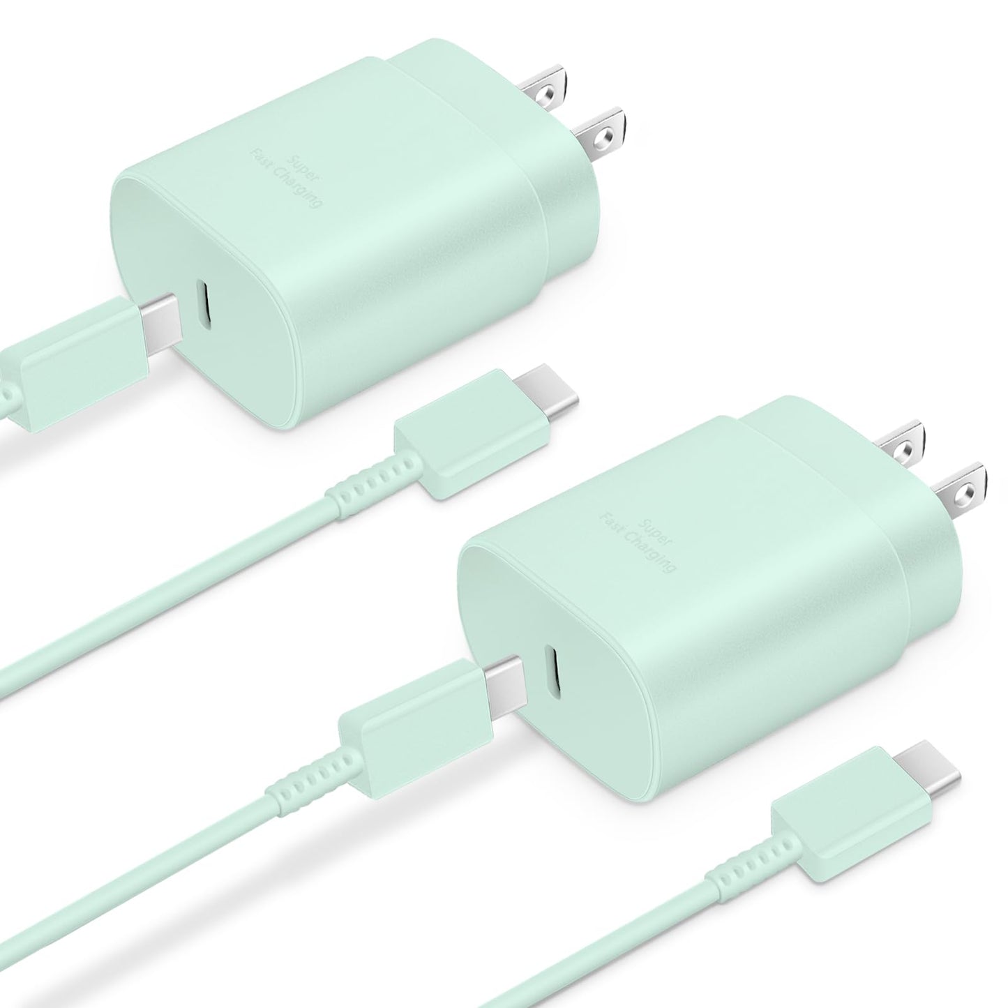 Type C Charger, 2-Pack 25W Type C Fast Charging Block with 6ft USB C Charger Cable Compatible with Galaxy S23 Ultra/S23+/S22/S21/S20/Phone 16/16 Plus/16 Pro Max/15/15 Pro Max/15 Plus-Black