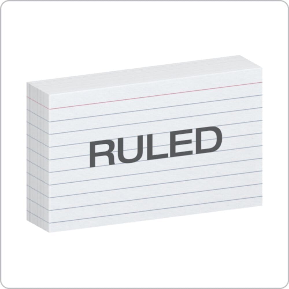 Oxford Ruled Index Cards, 3" x 5", White, 100-Pack (31)