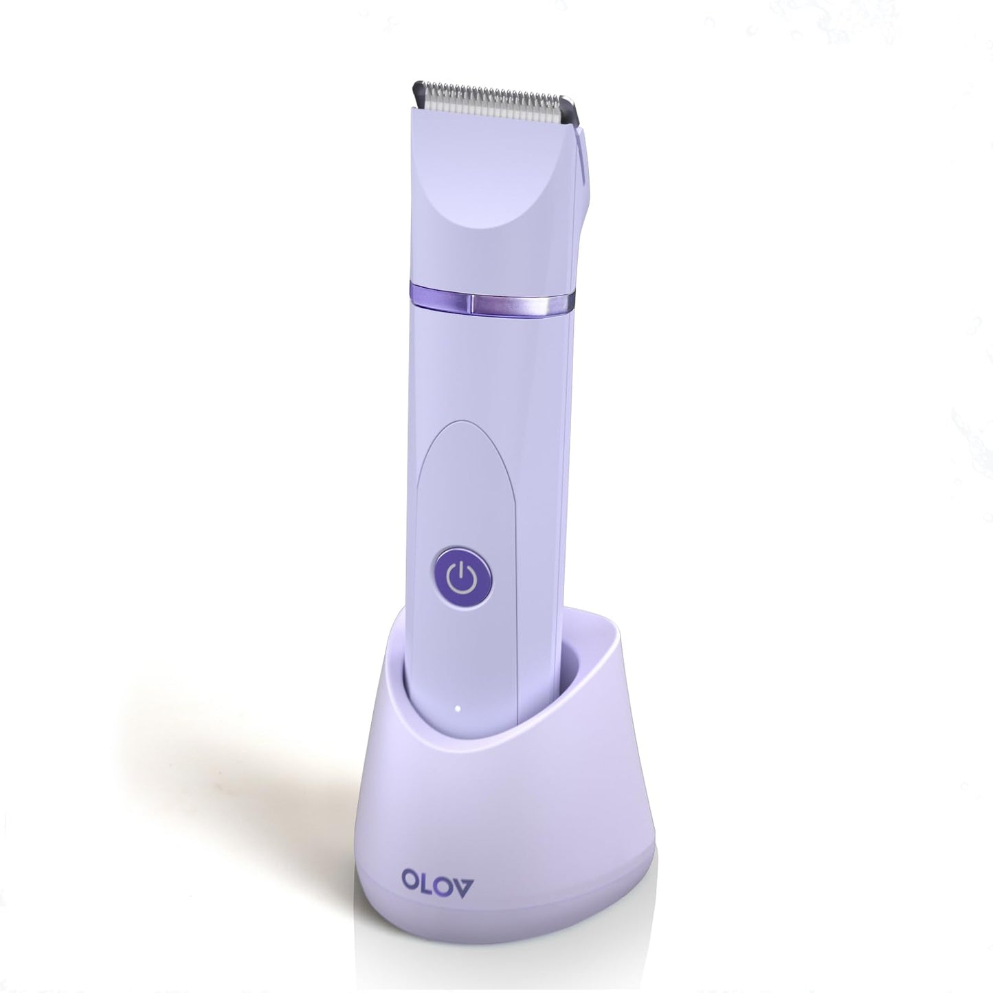 OLOV Electric Body Hair Trimmer - Groin Trimmer for Men - Bikini Trimmer Women - Wet/Dry Shaver Groomer, Replaceable Ceramic Blade Heads, USB Recharge Dock, Waterproof Hygiene Razor,Black