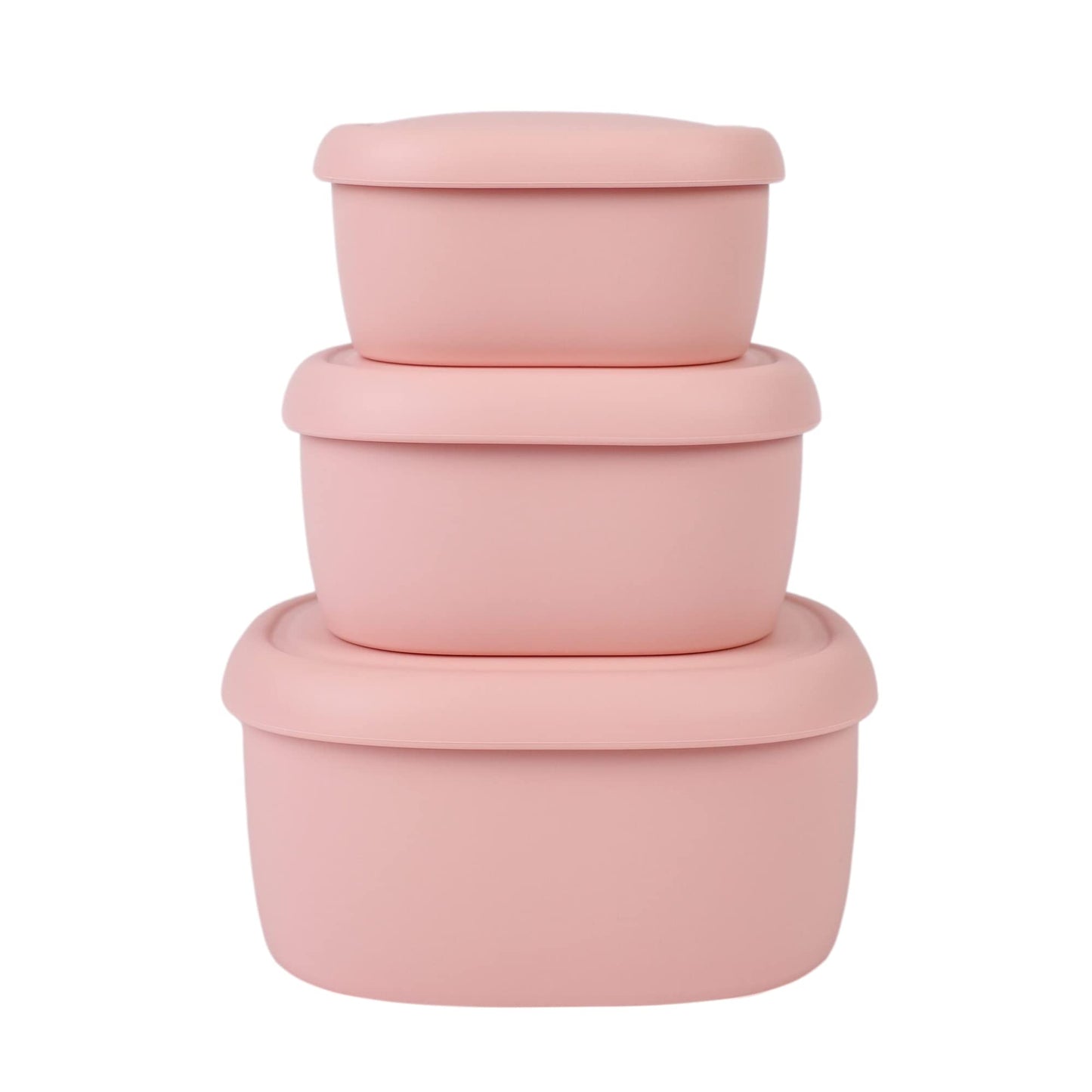 BLUE GINKGO Nesting Silicone Containers - Set of 3 Hard-Shell Silicone Food Storage Containers | BPA Free, Airtight, Dishwasher and Freezer Safe (6.7oz, 10oz, 20oz) - Yellow