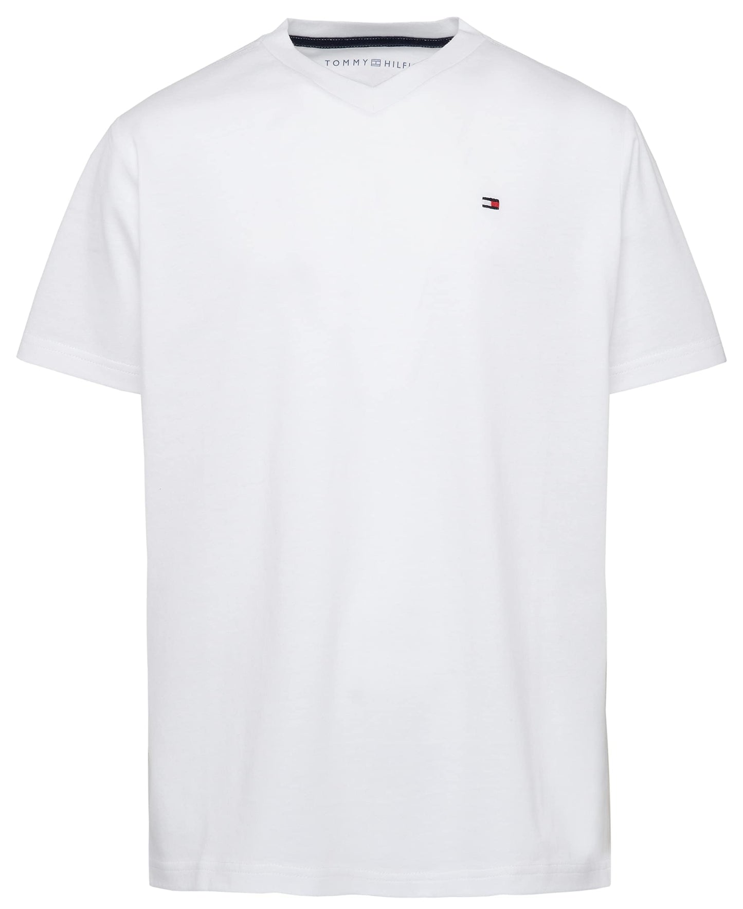 Tommy Hilfiger Boys' Short Sleeve Solid V-Neck T-Shirt, Soft, Comfortable, Relaxed Fit