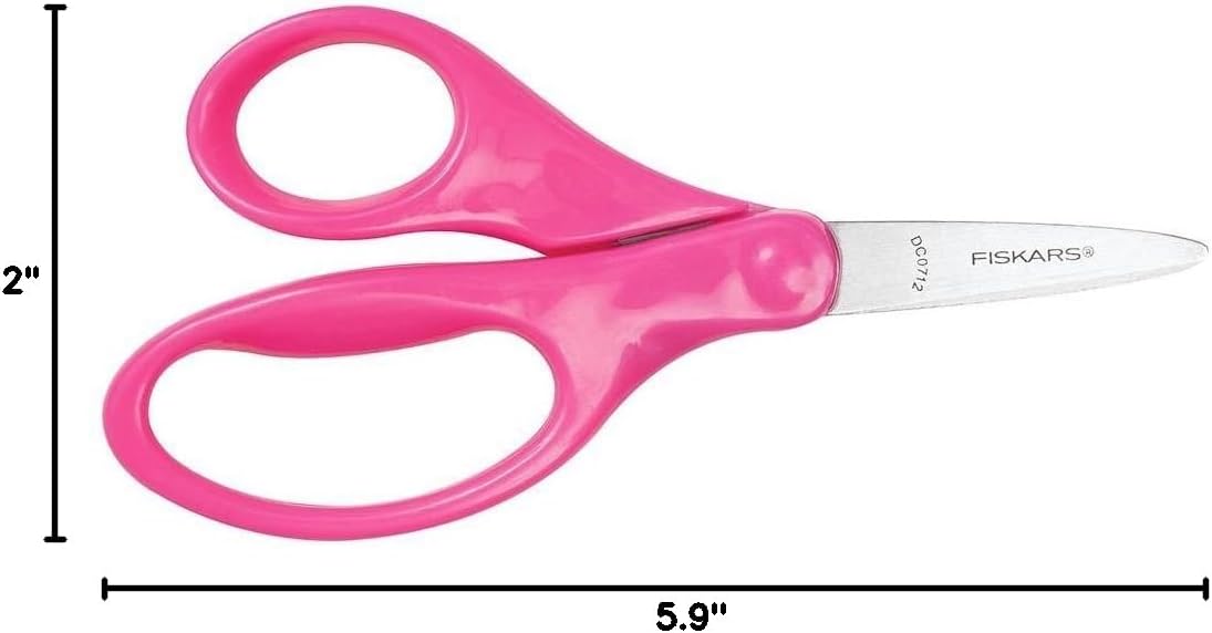 Fiskars Pink 5 Pointed Tip Kids Scissors