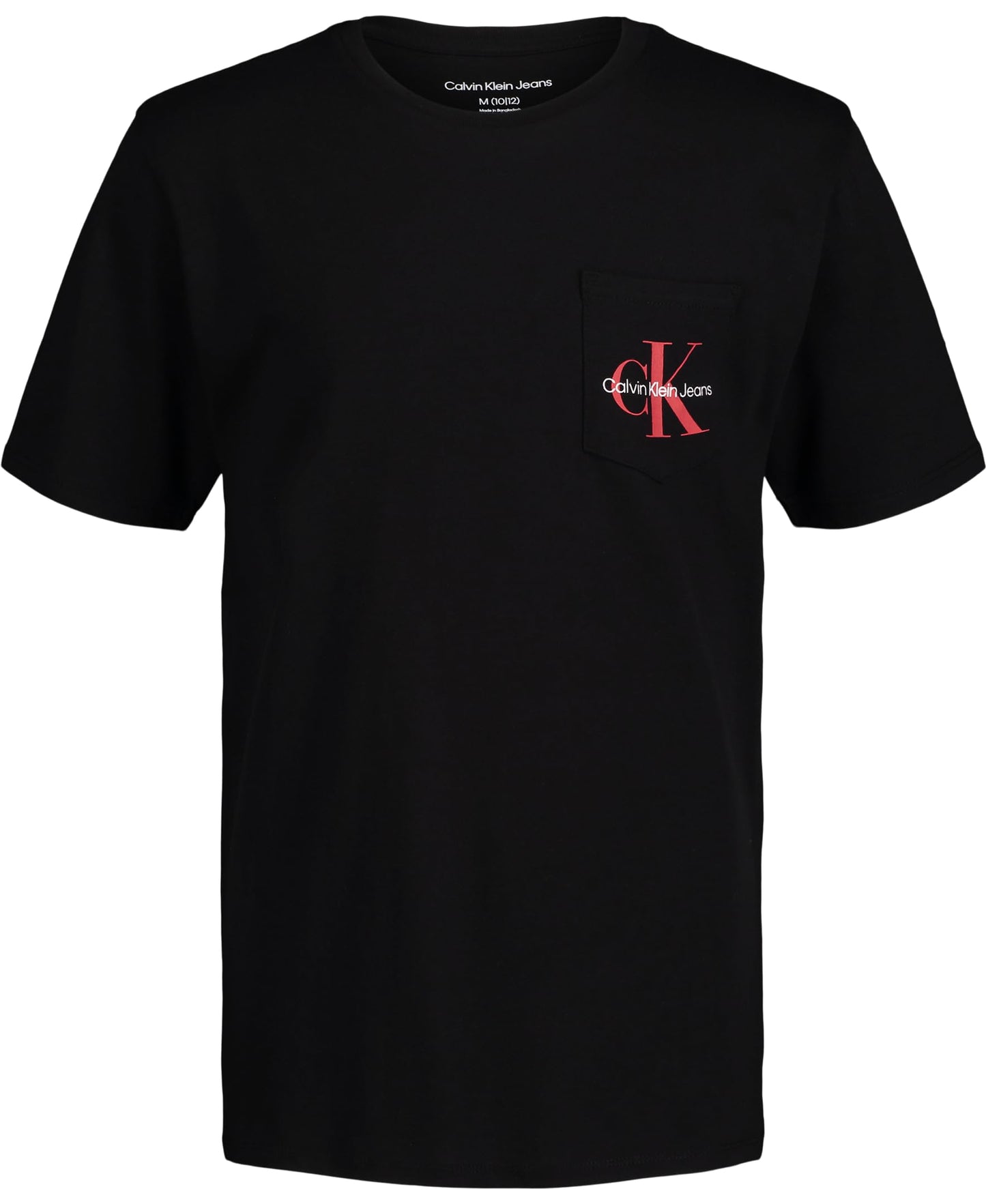 Calvin Klein Boys' Short Sleeve Pocket Logo Crew Neck T-Shirt, Soft, Comfortable, Relaxed Fit