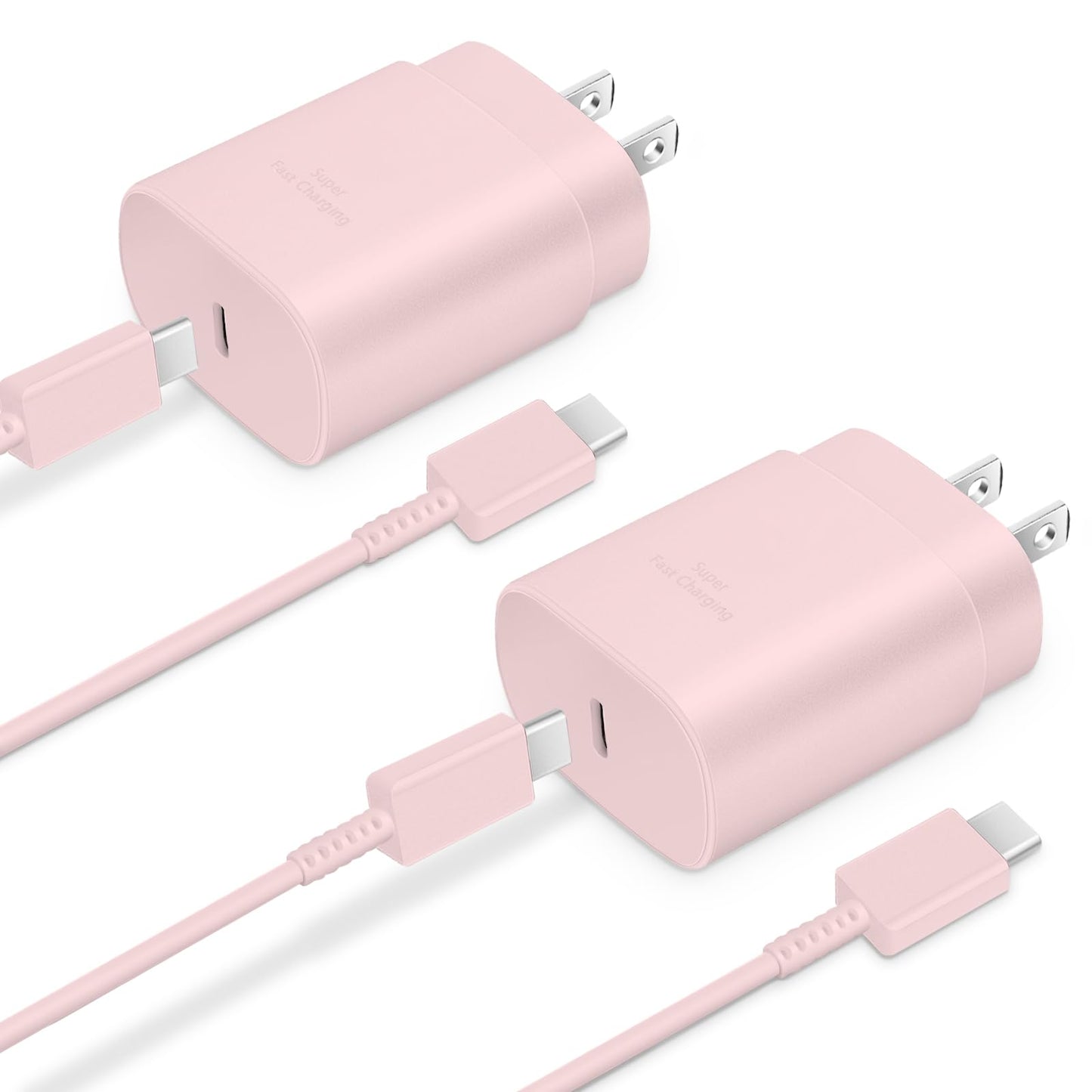 Type C Charger, 2-Pack 25W Type C Fast Charging Block with 6ft USB C Charger Cable Compatible with Galaxy S23 Ultra/S23+/S22/S21/S20/Phone 16/16 Plus/16 Pro Max/15/15 Pro Max/15 Plus-Black