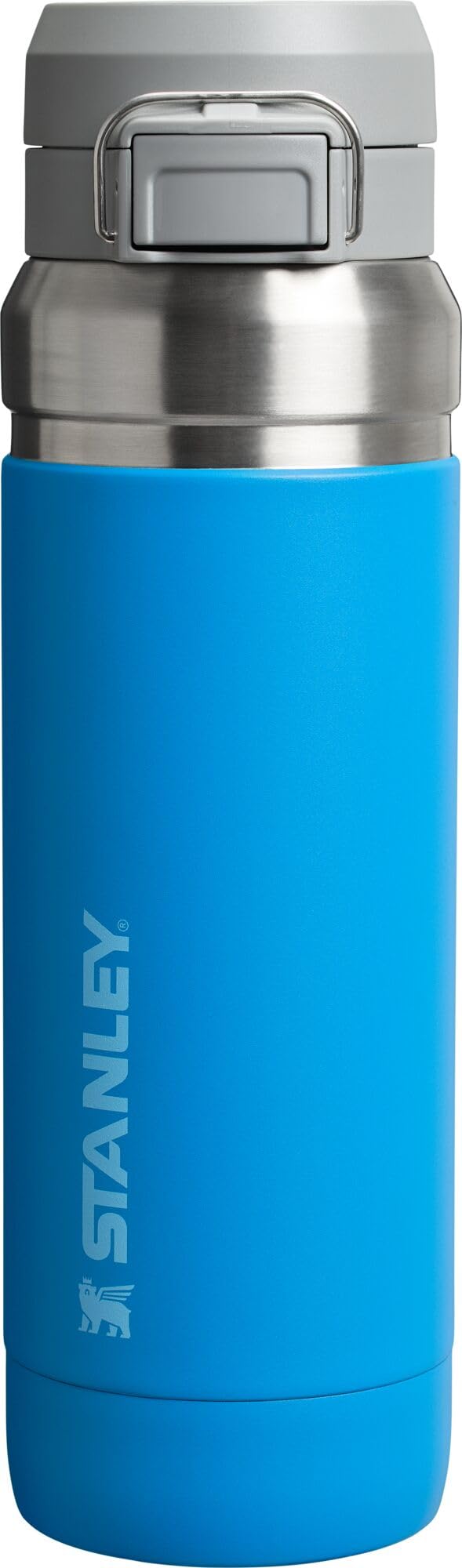 Stanley Quick Flip GO Water Bottle 24 oz | Push Button Lid | Leakproof and Packable for Travel and Sports | Insulated Stainless Steel | BPA-Free | Azure