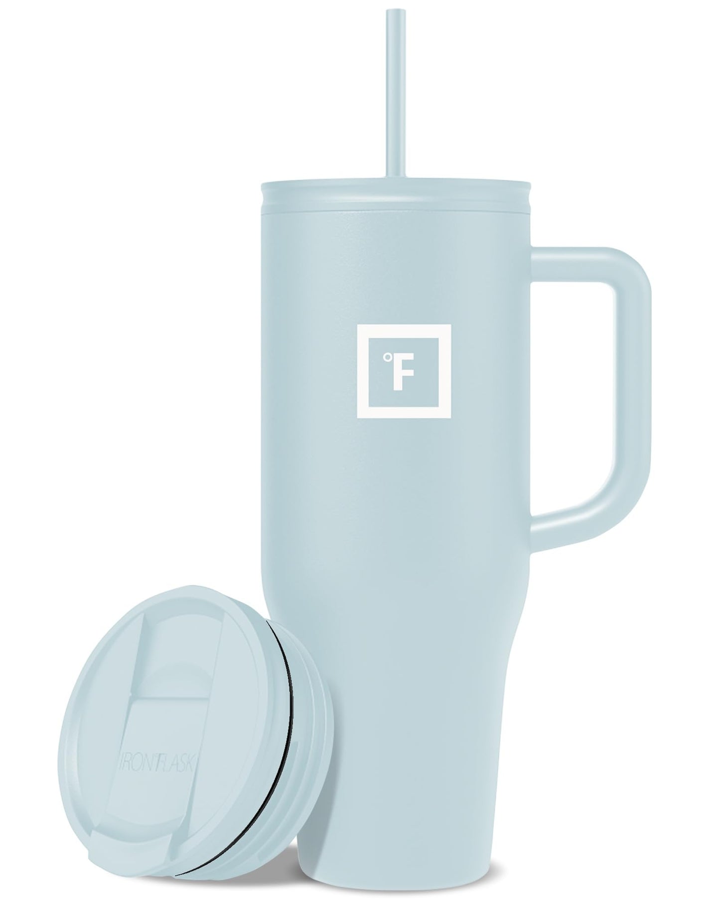 IRON °FLASK Co-Pilot Insulated Mug w/Straw & Flip Cap Lids - Cup Holder Bottle for Hot, Cold Drink - Leak-Proof - Water, Coffee Portable Travel Mug - Aurora, 40 Oz