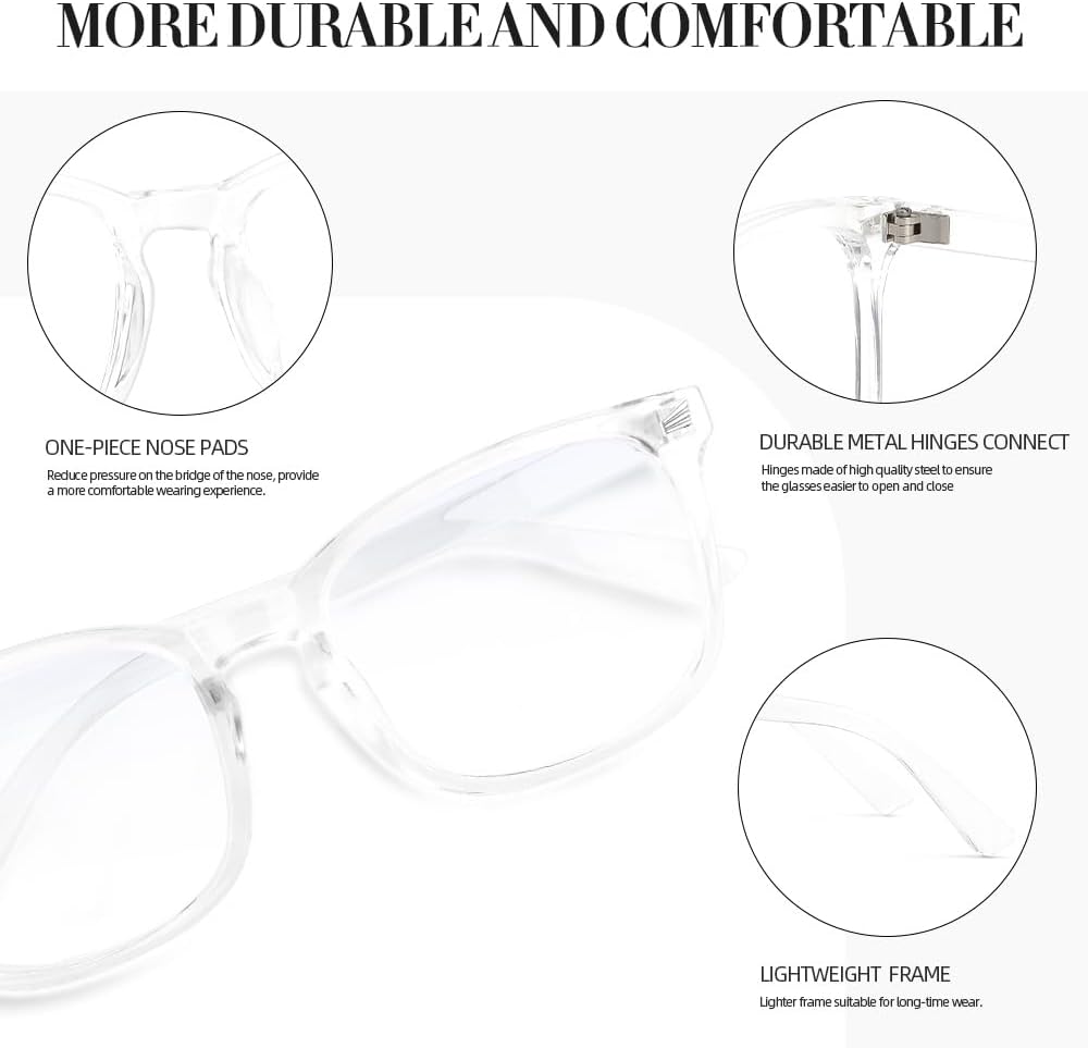 NZKNP Blue Light Glasses for Woman Men,Blue Light Blocking Glasses,Clear Glasses