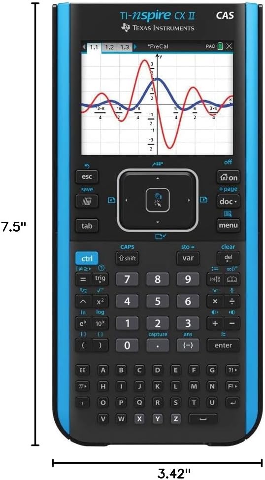 Texas Instruments TI-Nspire CX II CAS Color Graphing Calculator with Student Software (PC/Mac)