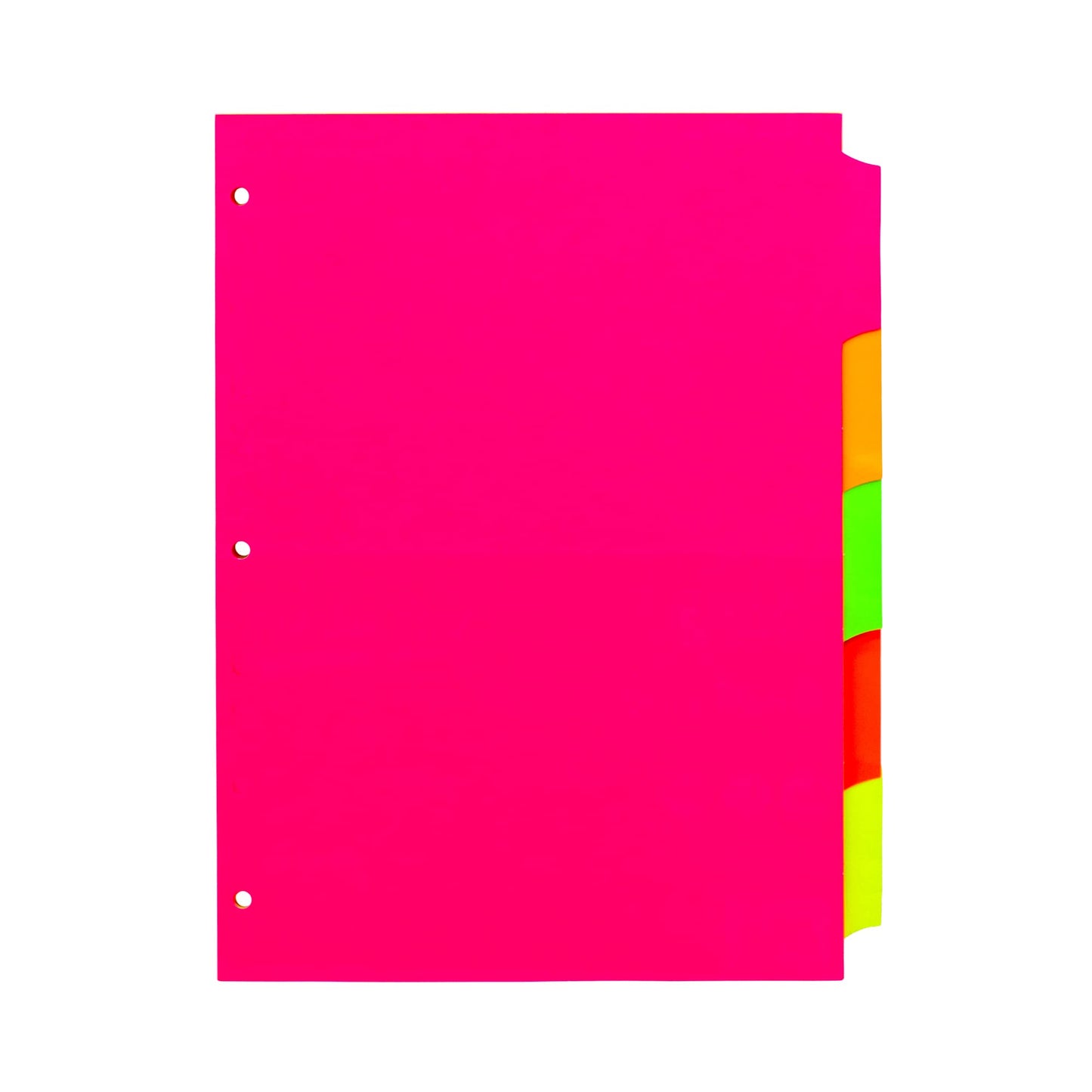 Pukka Pad, 5 Dividers, Binder Notebook File Page Separators, 5 Packs of 5 Tab Set, 8 ½ x 11 in. Neon Colors