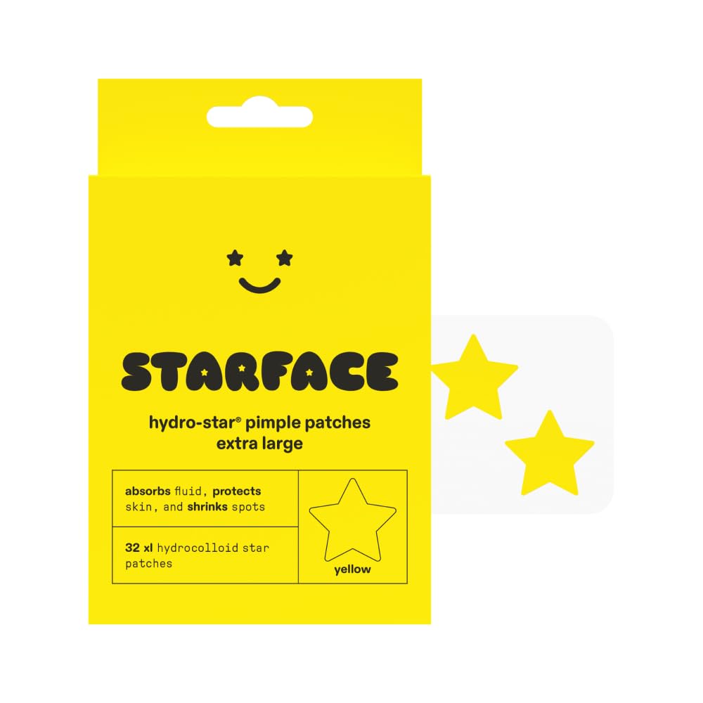 Starface Hydro-Stars BIG PACK, Hydrocolloid Pimple Patches, Absorb Fluid and Reduce Redness, Cute Star Shape, Cruelty-Free Skincare (96 Count)
