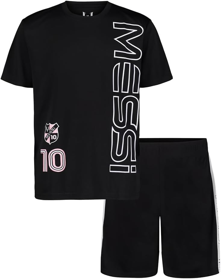 boys Lifestyle Short Sleeve 2-piece Set, Slim-fit Jersey Set With Top & Shorts