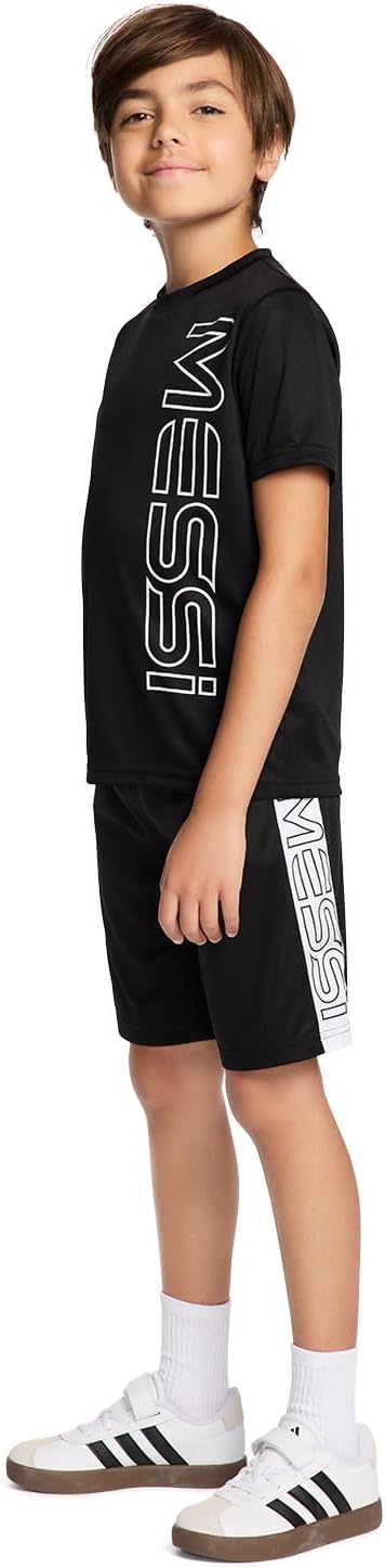 boys Lifestyle Short Sleeve 2-piece Set, Slim-fit Jersey Set With Top & Shorts