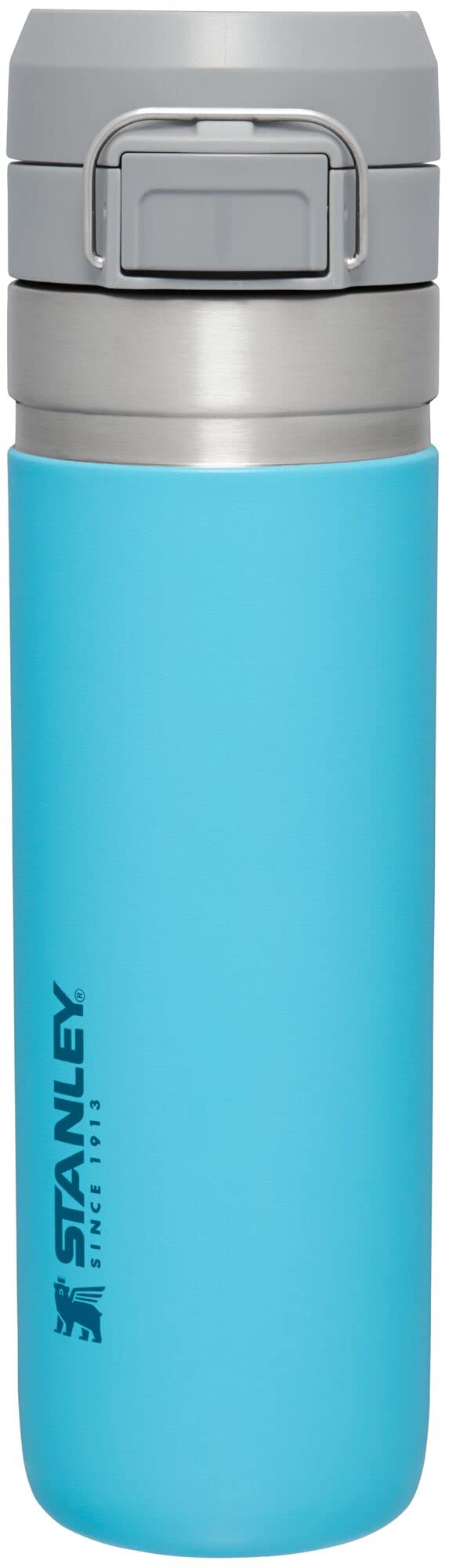Stanley Quick Flip GO Water Bottle 24 oz | Push Button Lid | Leakproof and Packable for Travel and Sports | Insulated Stainless Steel | BPA-Free | Azure