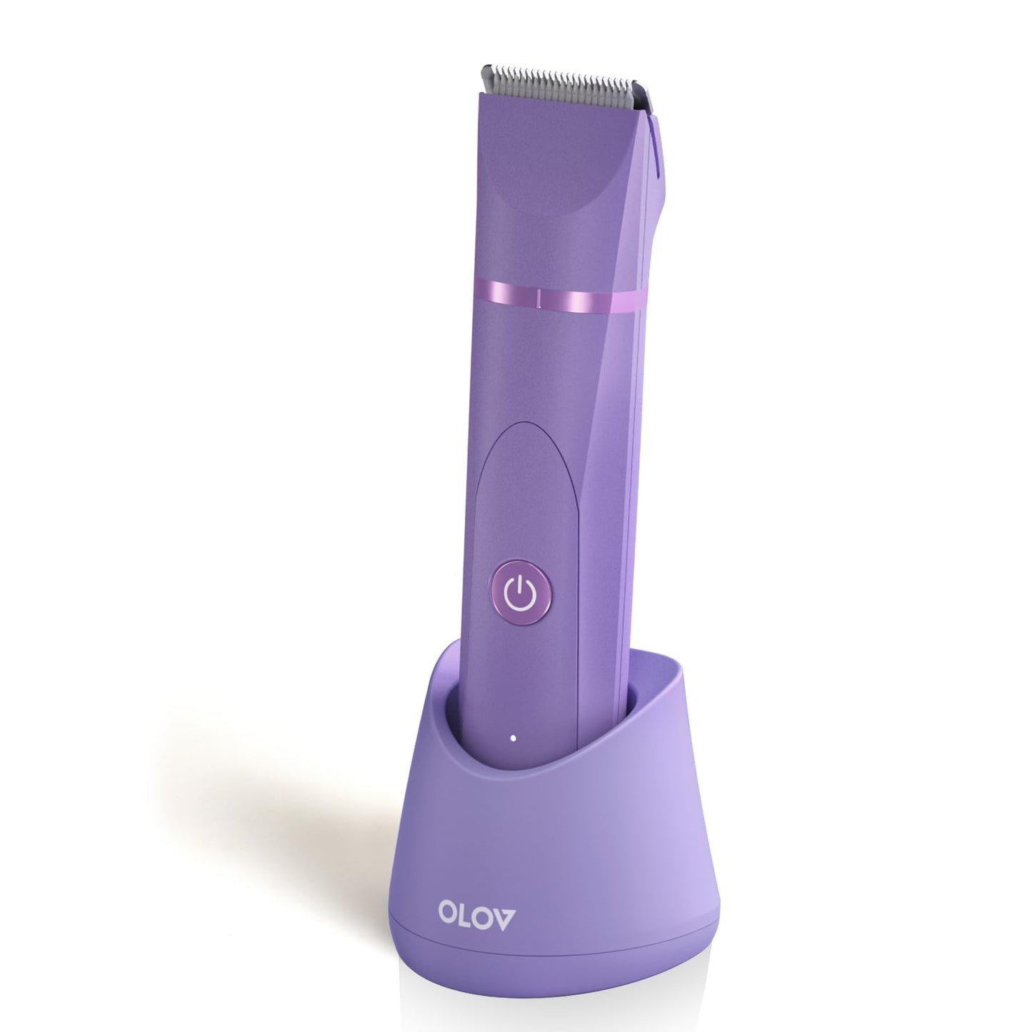OLOV Electric Body Hair Trimmer - Groin Trimmer for Men - Bikini Trimmer Women - Wet/Dry Shaver Groomer, Replaceable Ceramic Blade Heads, USB Recharge Dock, Waterproof Hygiene Razor,Black