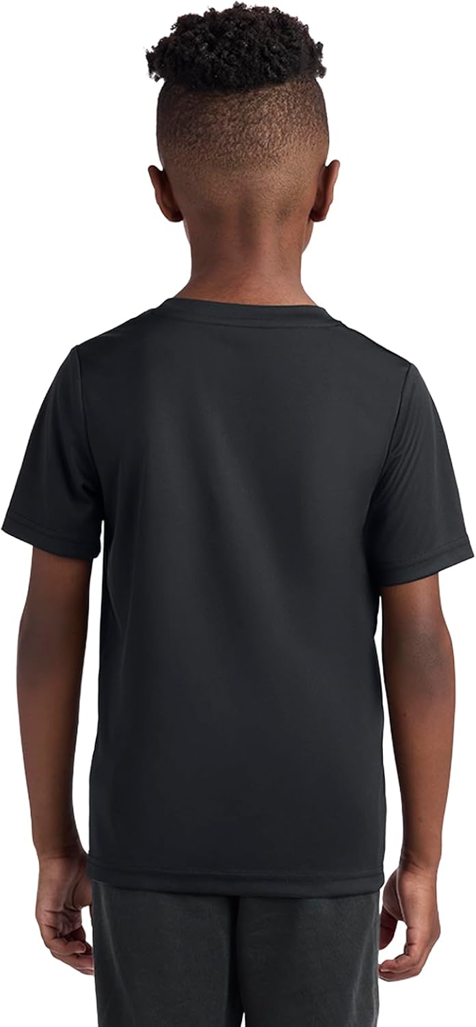Boys' Lifestyle Short Sleeve Top, Slim-fit Shirt with Logo, Comfortable